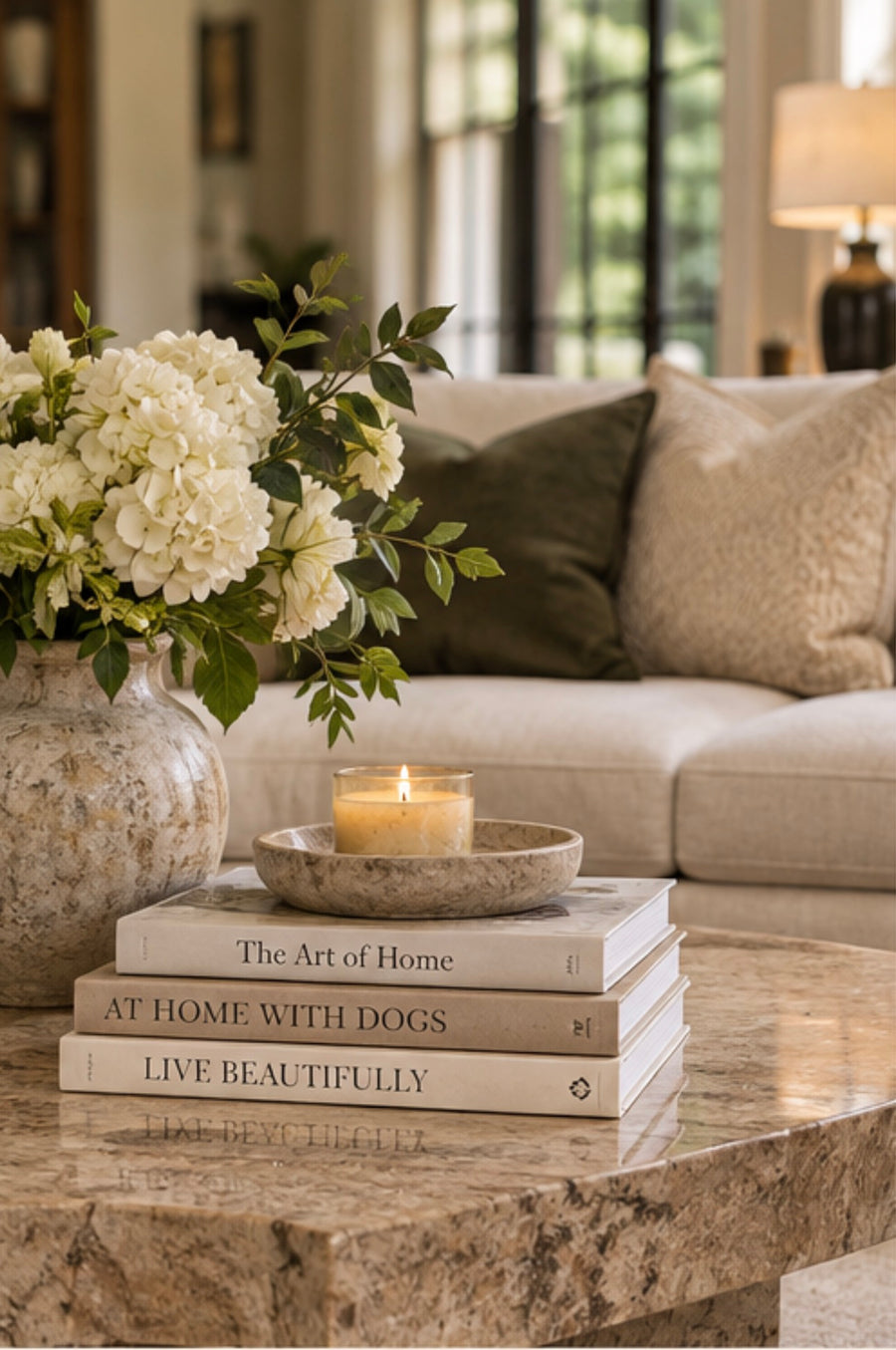 Beautifully styled living room decor